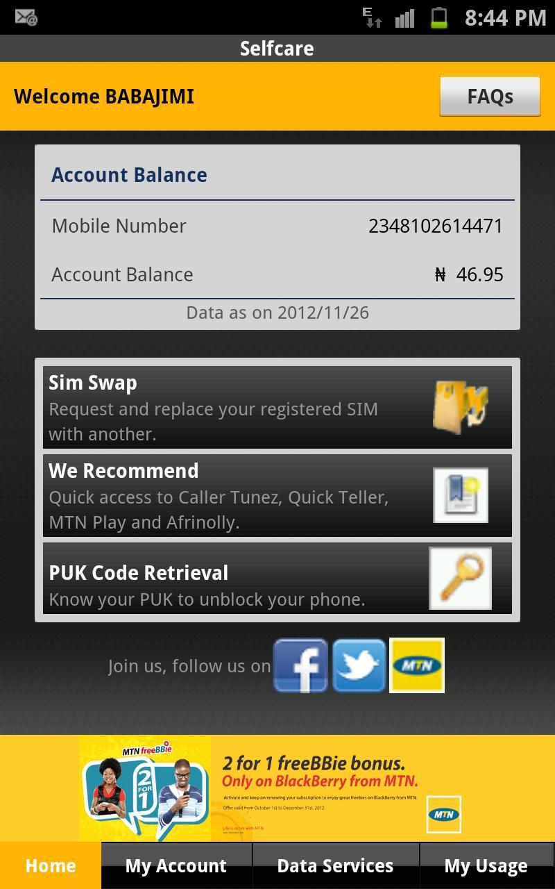 MTN Nigeria Selfcare App