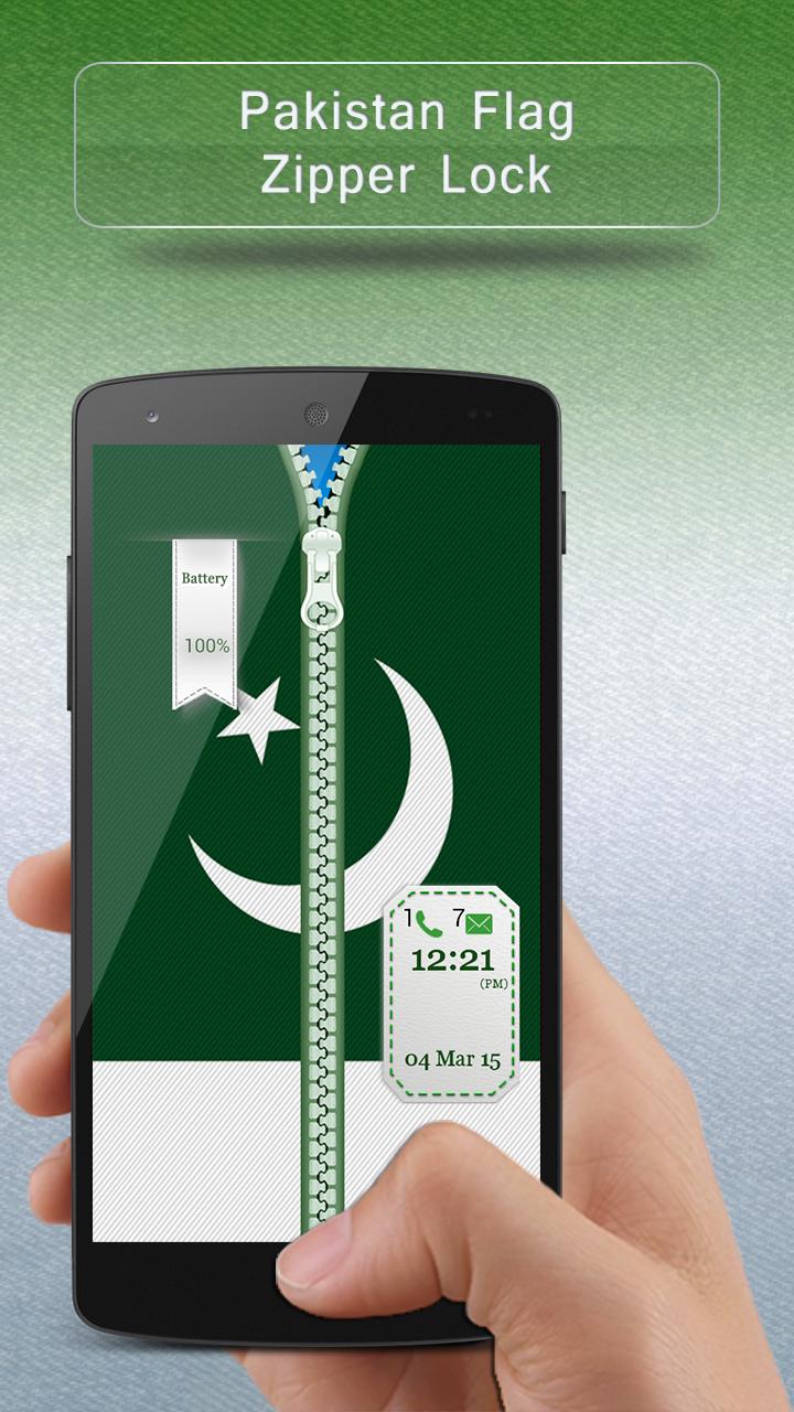 Pakistan Flag Zipper Lock
