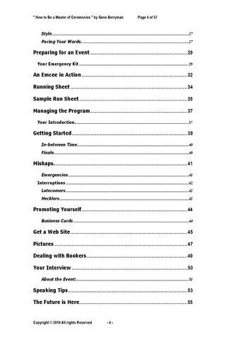 Master of Ceremonies Preview