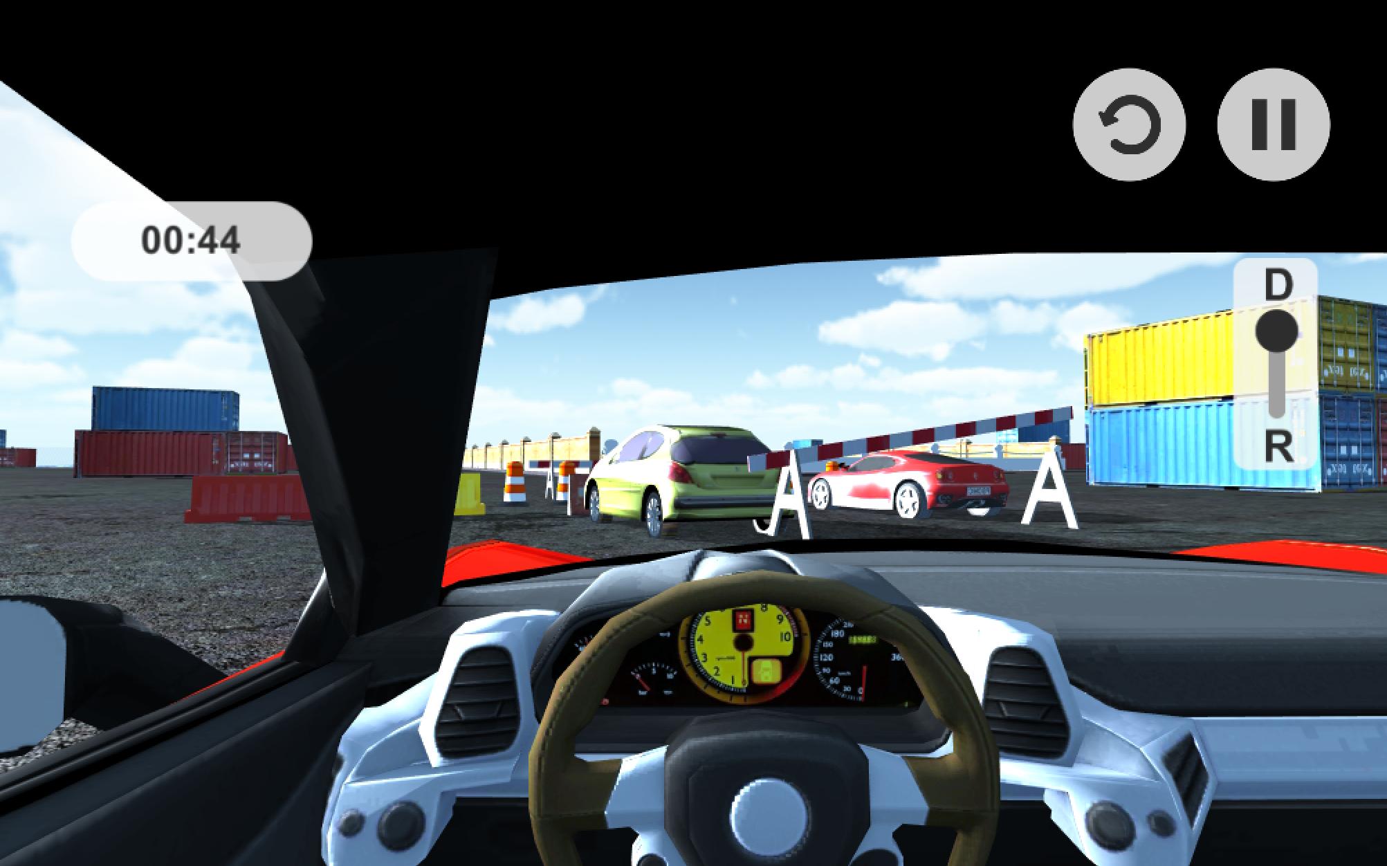 Racing in Car Simulator