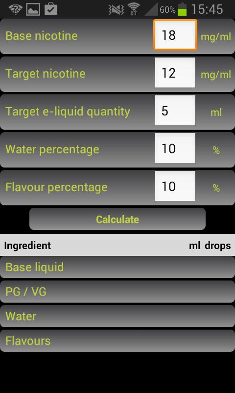 E-Liquid Calculator