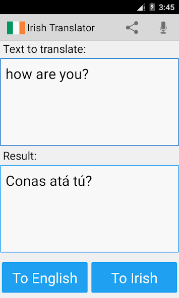 Irish English Translator