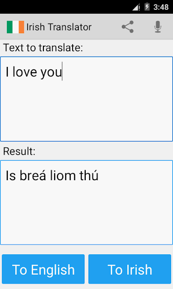 Irish English Translator