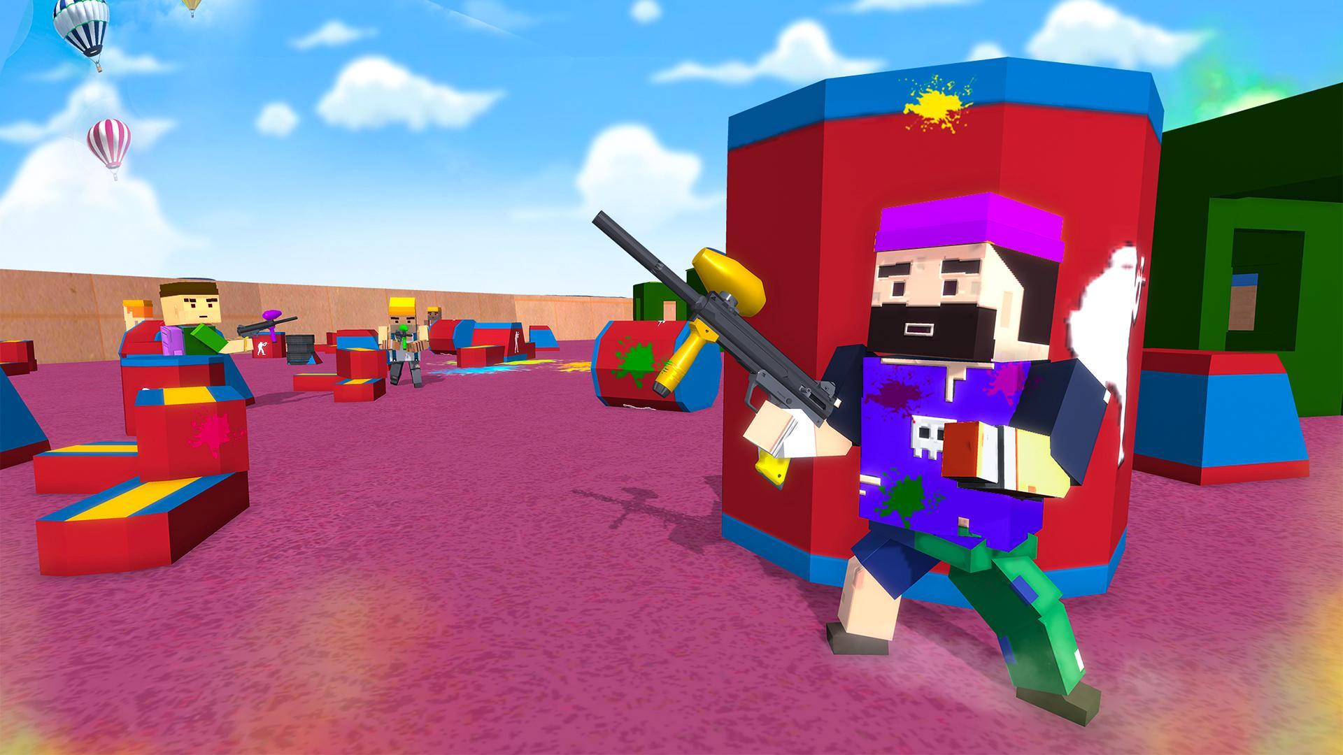 Paintball Arena Blocky Shooting Attack
