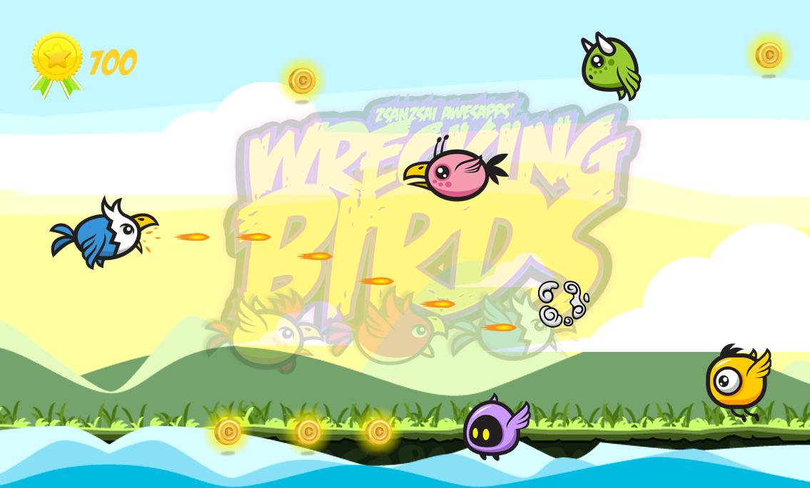 Wrecking Birds Shooting Game!