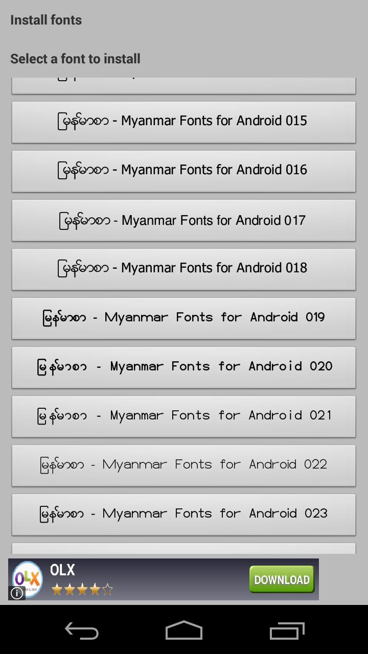 Flipfont Zawgyi Myanmar Fonts