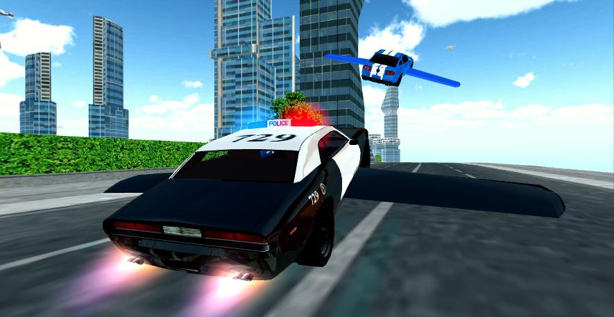 Flying Police Car Driving