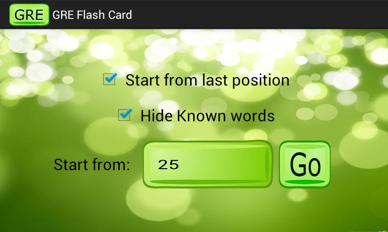 GRE High Frequency Flash Card
