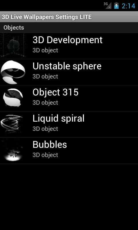 3D animated wallpaper. LITE