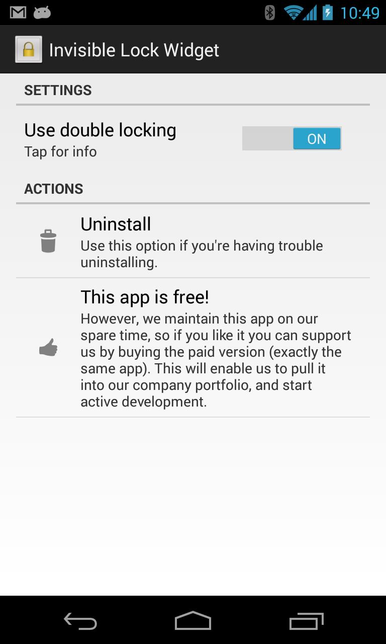 Invisible Lock Screen Widget