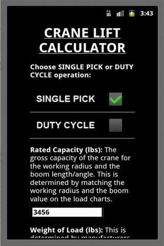Crane Lift Calculator