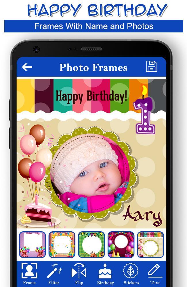 Happy Birthday Frame With Name And Photo