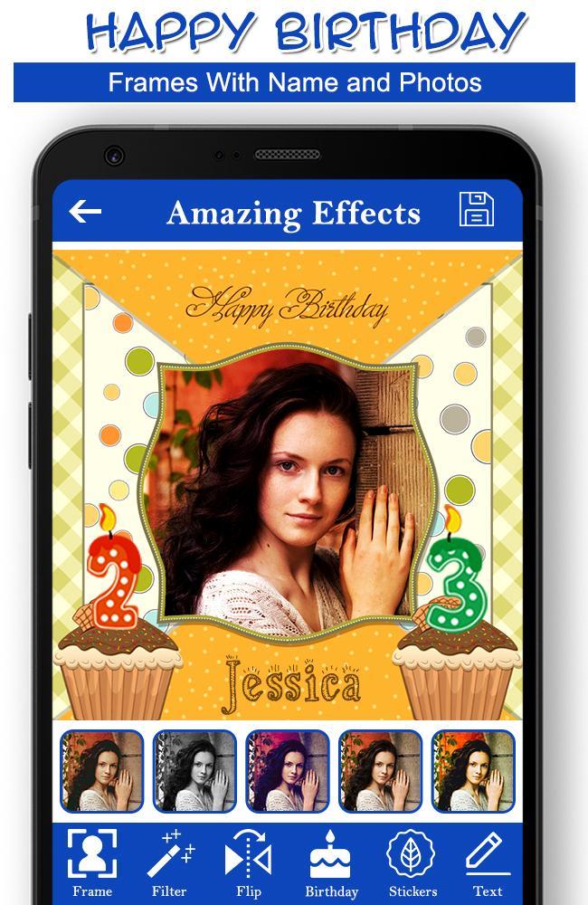 Happy Birthday Frame With Name And Photo