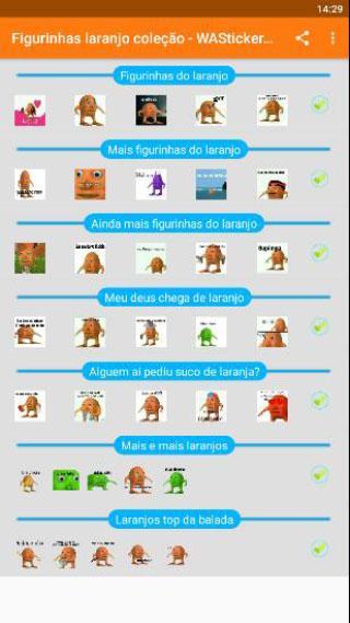 Top laranjo figurinhas pack