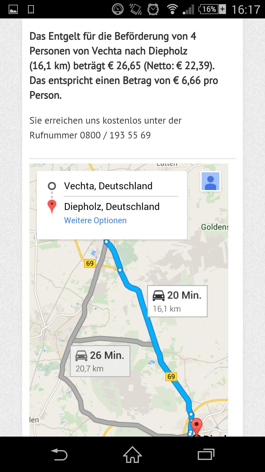 Yellow Cab Fahrpreisrechner