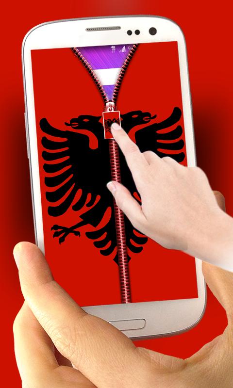 Albania Flag Zipper LockScreen