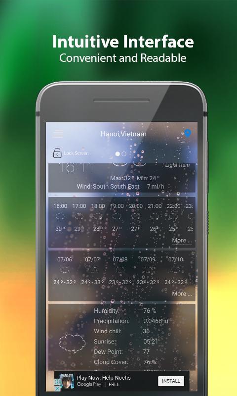 Daily Weather Forecast - Clock and Weather Widget