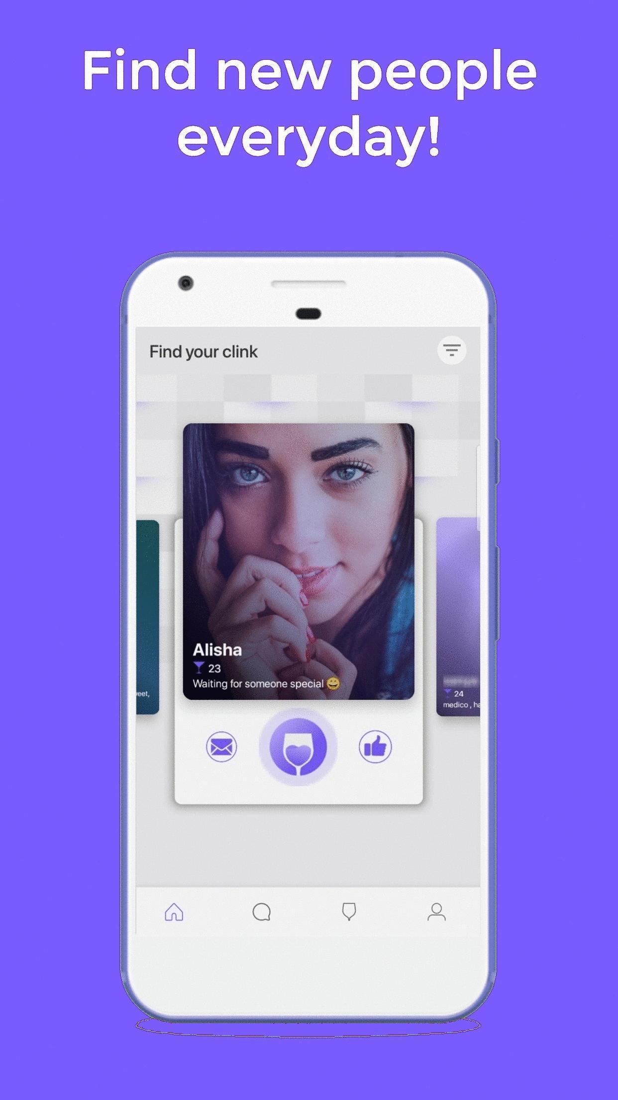 Meet new dates, Clink: answer quizzes to date!