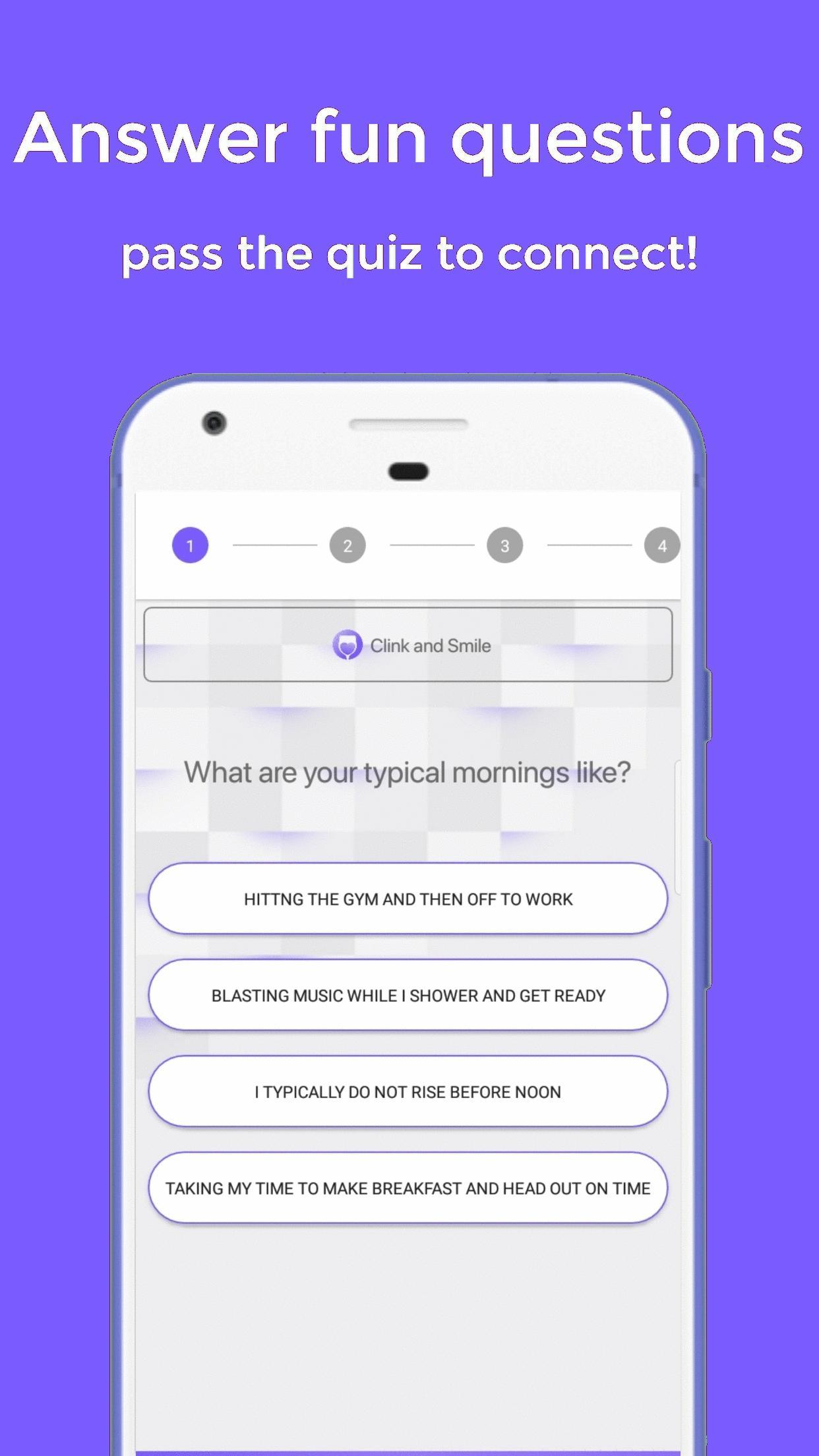 Meet new dates, Clink: answer quizzes to date!