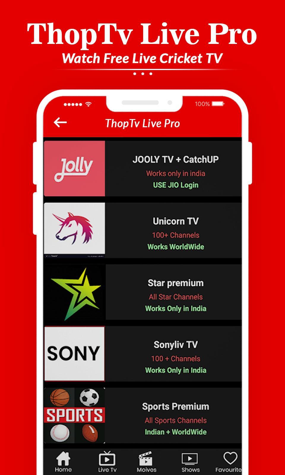 Thop TV : Free HD Live TV Guide