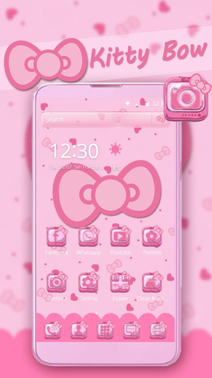 Pink Kitty Bow Cartoon Theme