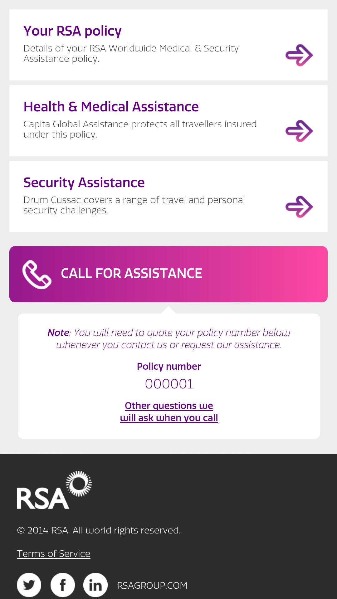 RSA Travel Assistance