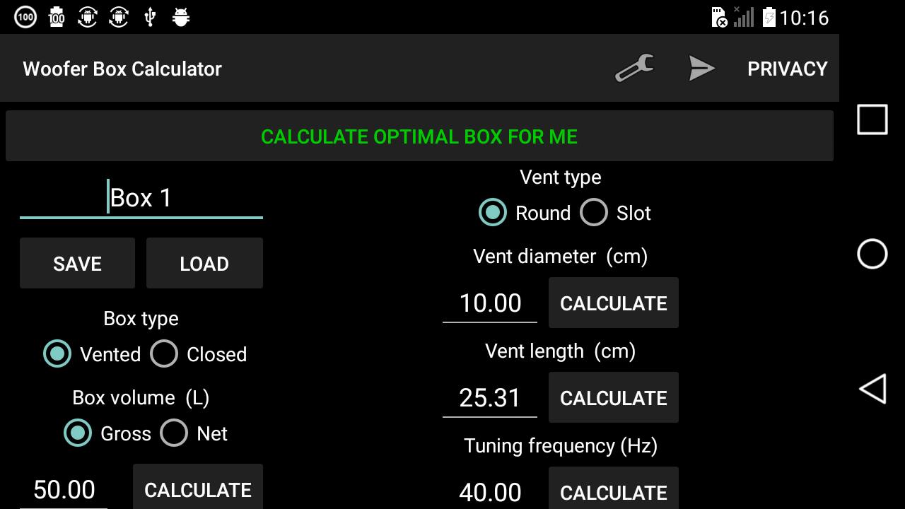 Woofer Box Calculator