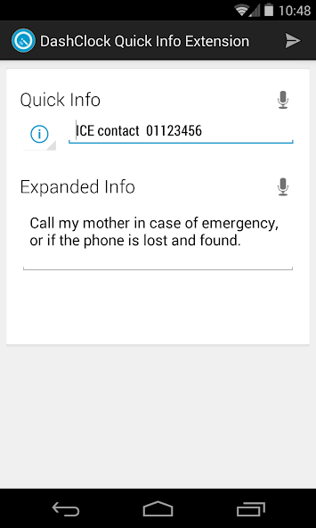 Quick Info DashClock Extension