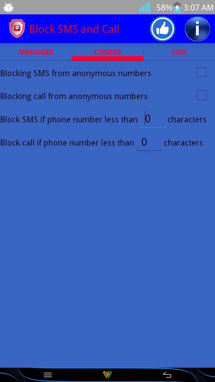 Block SMS and CALL