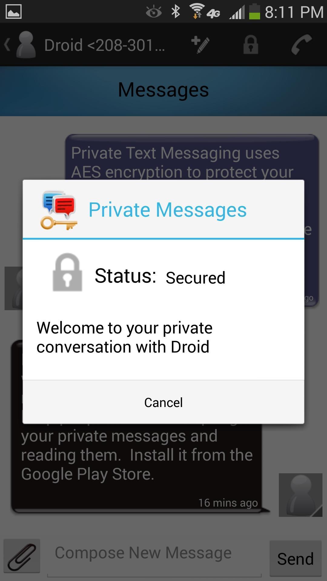 Private Text Messaging