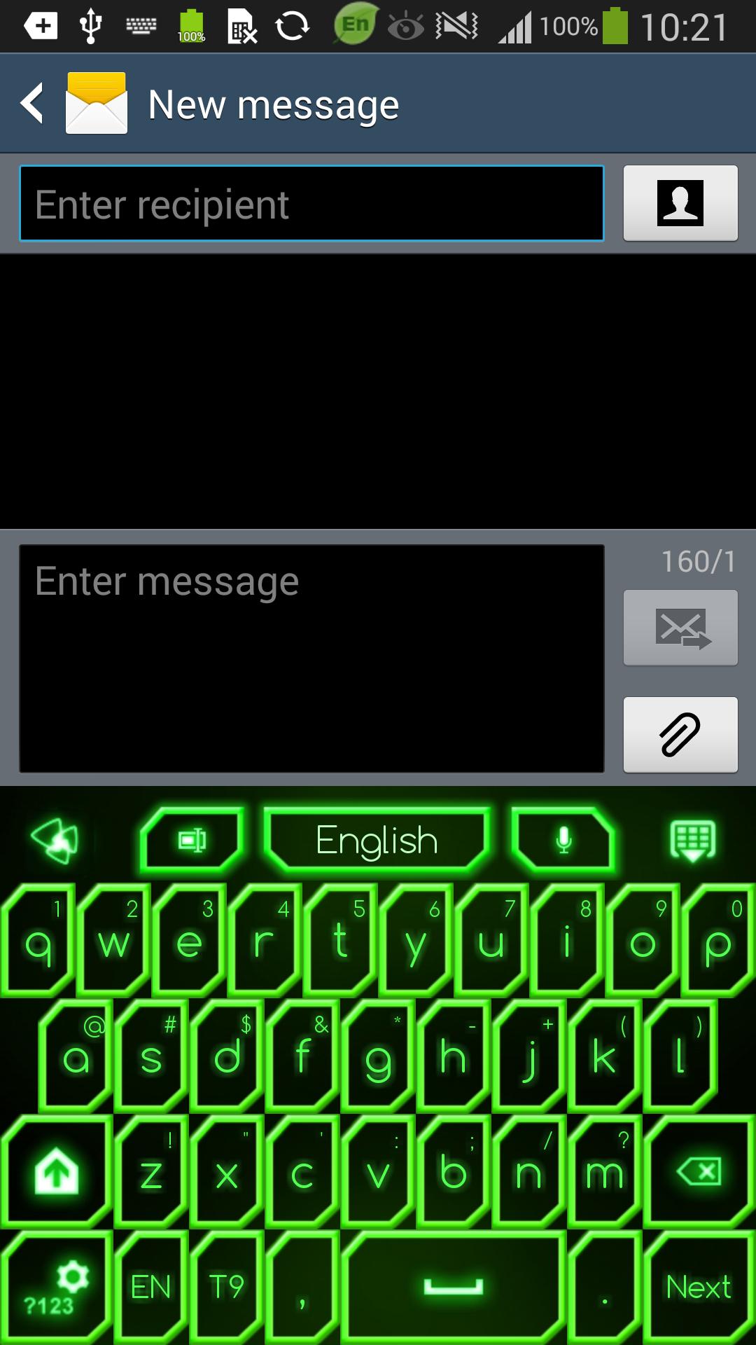 GO Keyboard Green Neon Theme