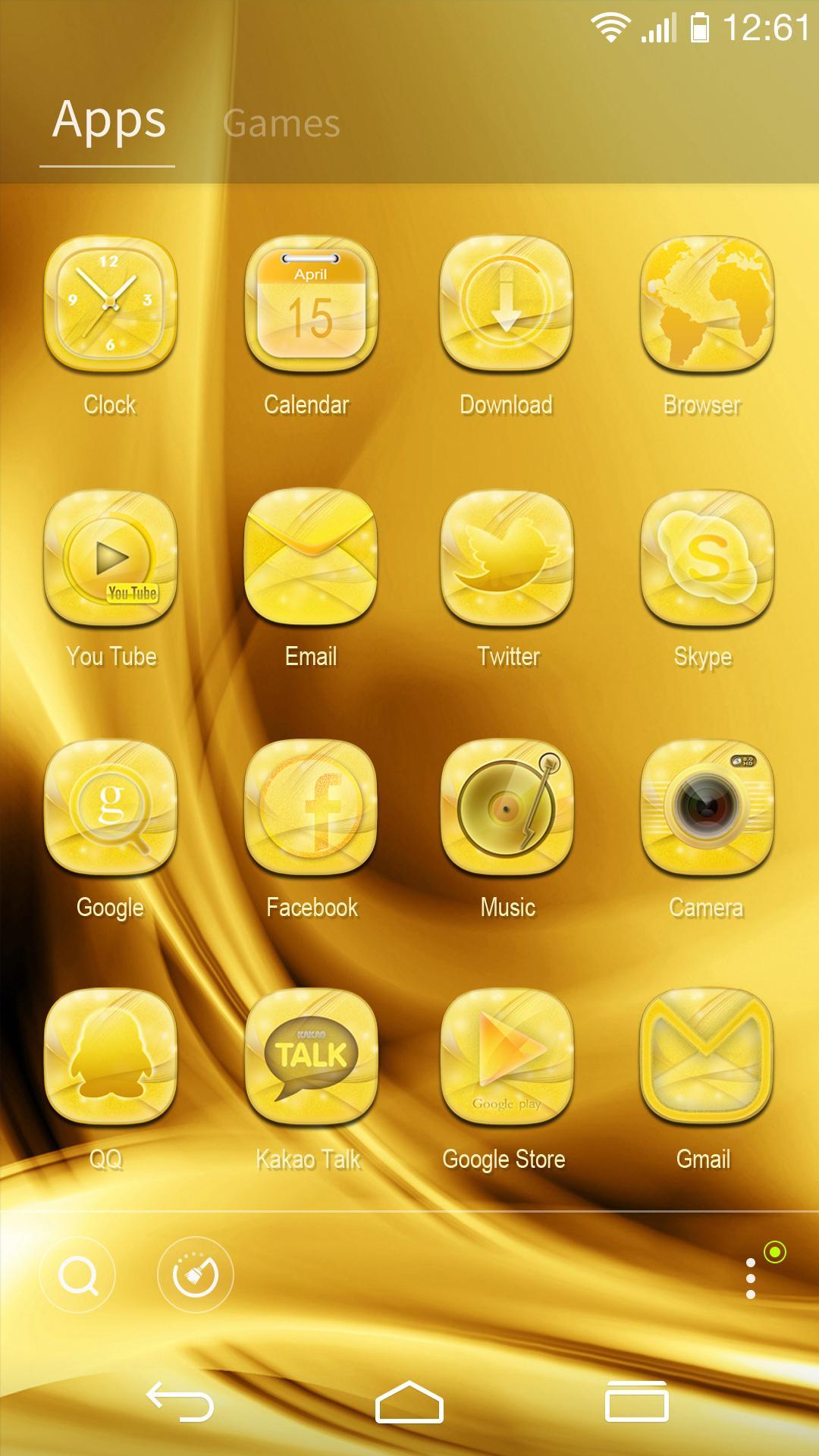 Golden GO Launcher Theme