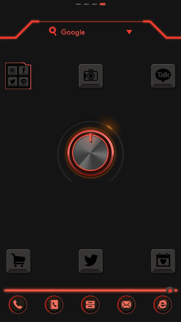 Neon(Red) dodol launcher theme