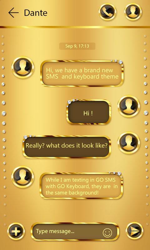 (FREE) GO SMS GOLD THEME