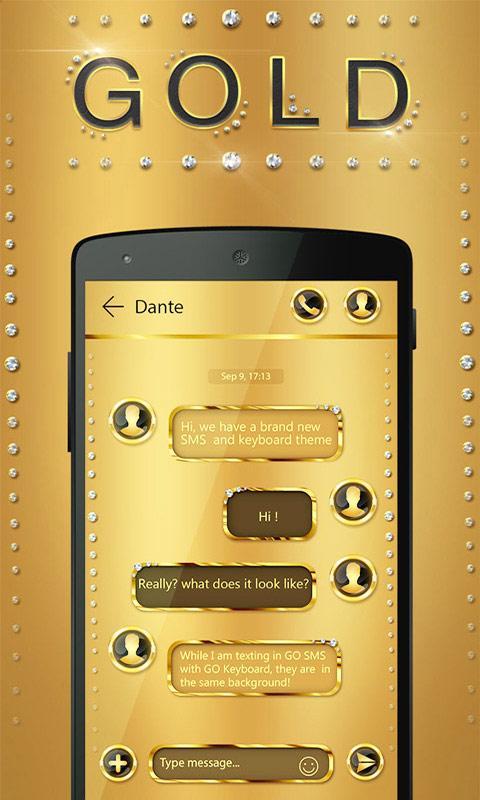 (FREE) GO SMS GOLD THEME