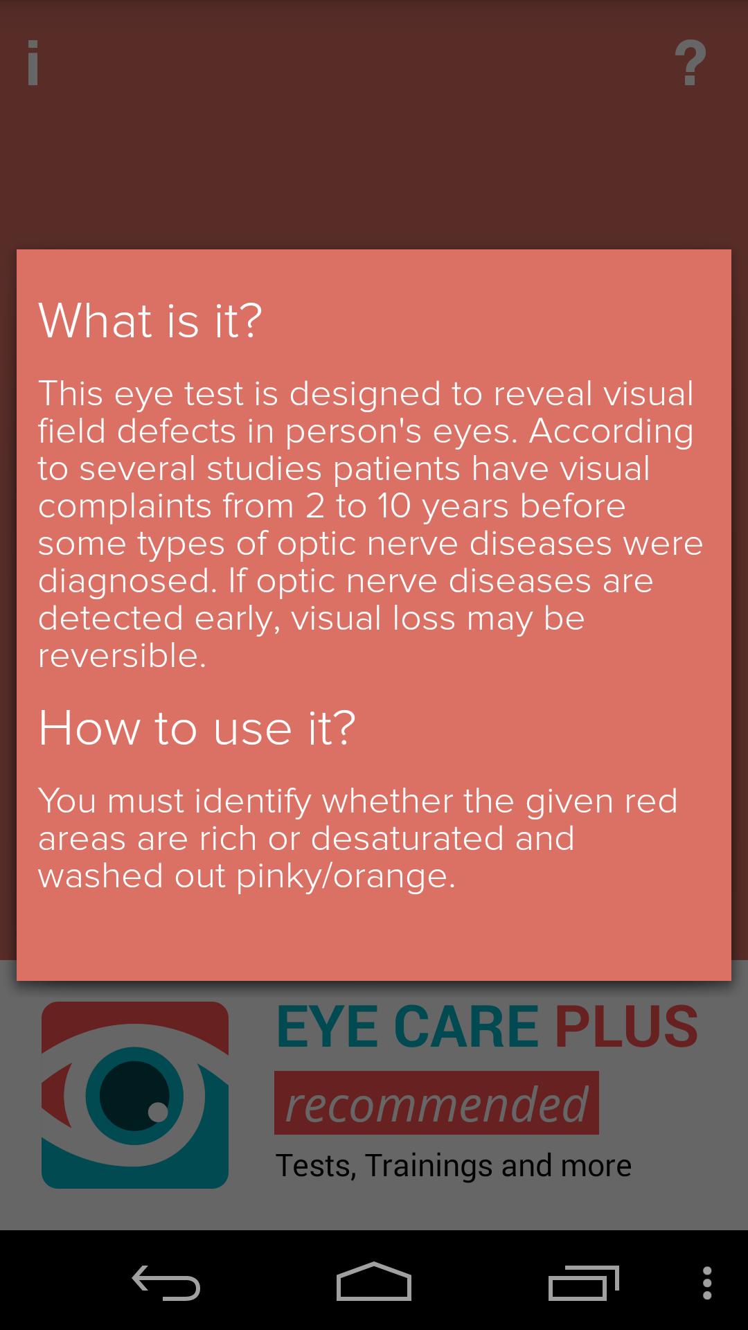 Red Desaturation Test