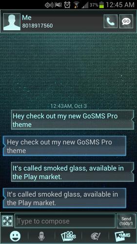 Smoked Glass GO SMS Pro Theme