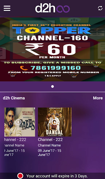 d2h infinity: Recharge & Packs