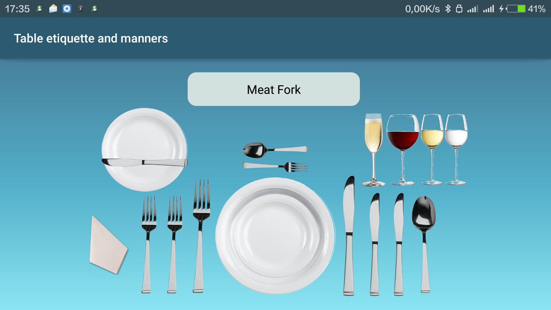 Etiquette and table manners (F
