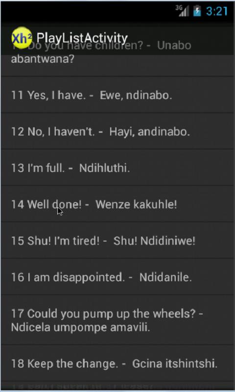 Xhosa Phrases 2 language tutor