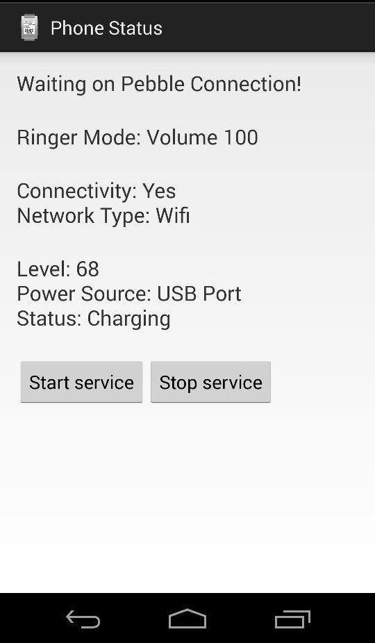 Phone Status for Pebble