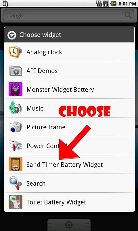 Sand Timer Battery Widget