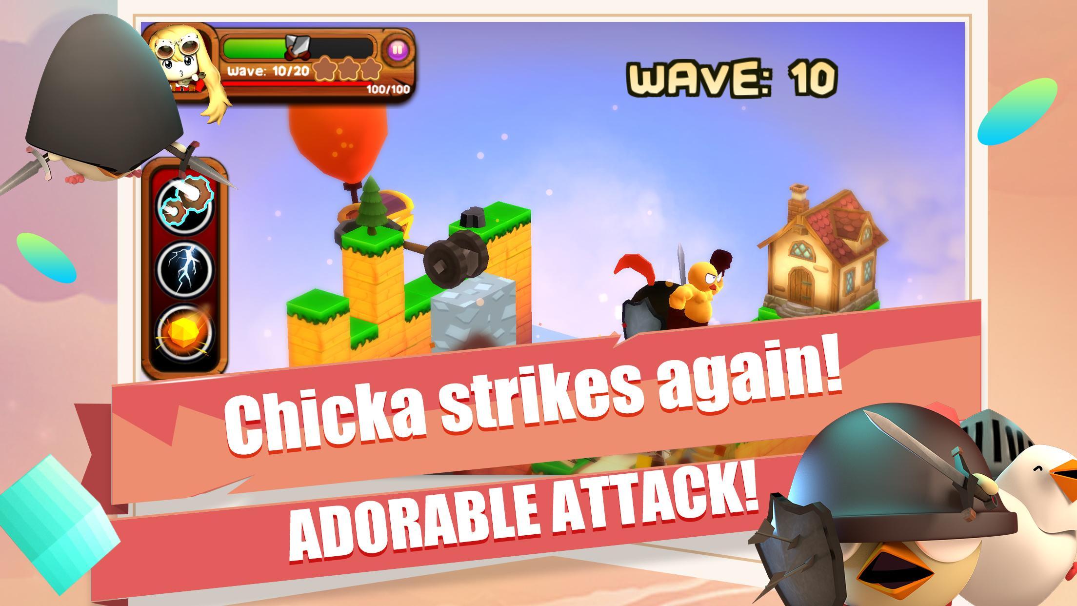 3D TD: Chicka Invasion - 3D Tower Defense!