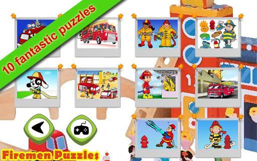 Firemen puzzles for kids