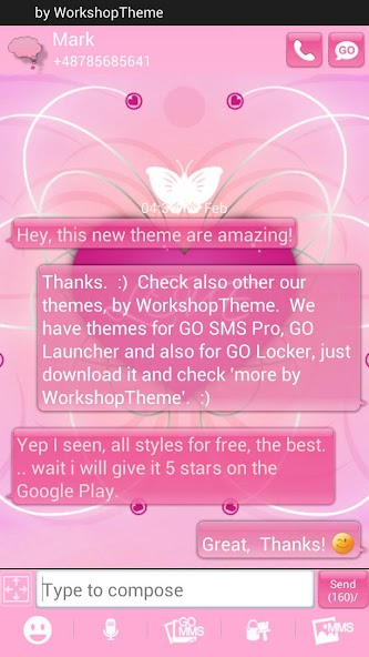 Romantic Theme GO SMS Pro
