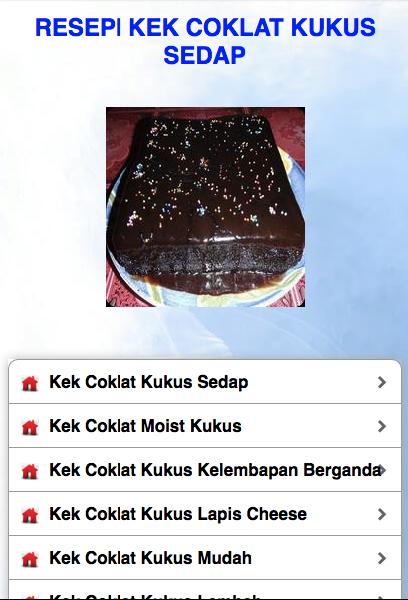 RESEPI KEK COKLAT KUKUS SEDAP