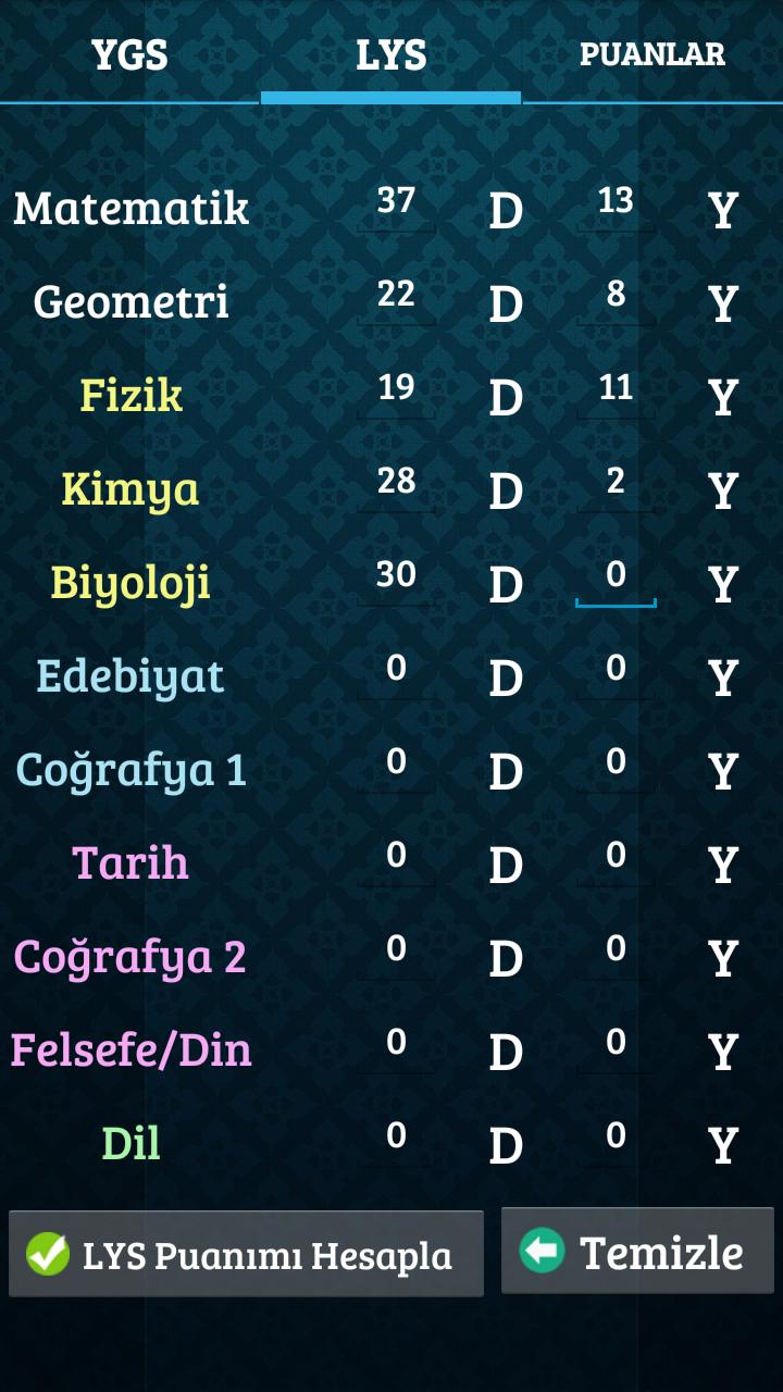 2015 YGS & LYS Puan Hesaplama