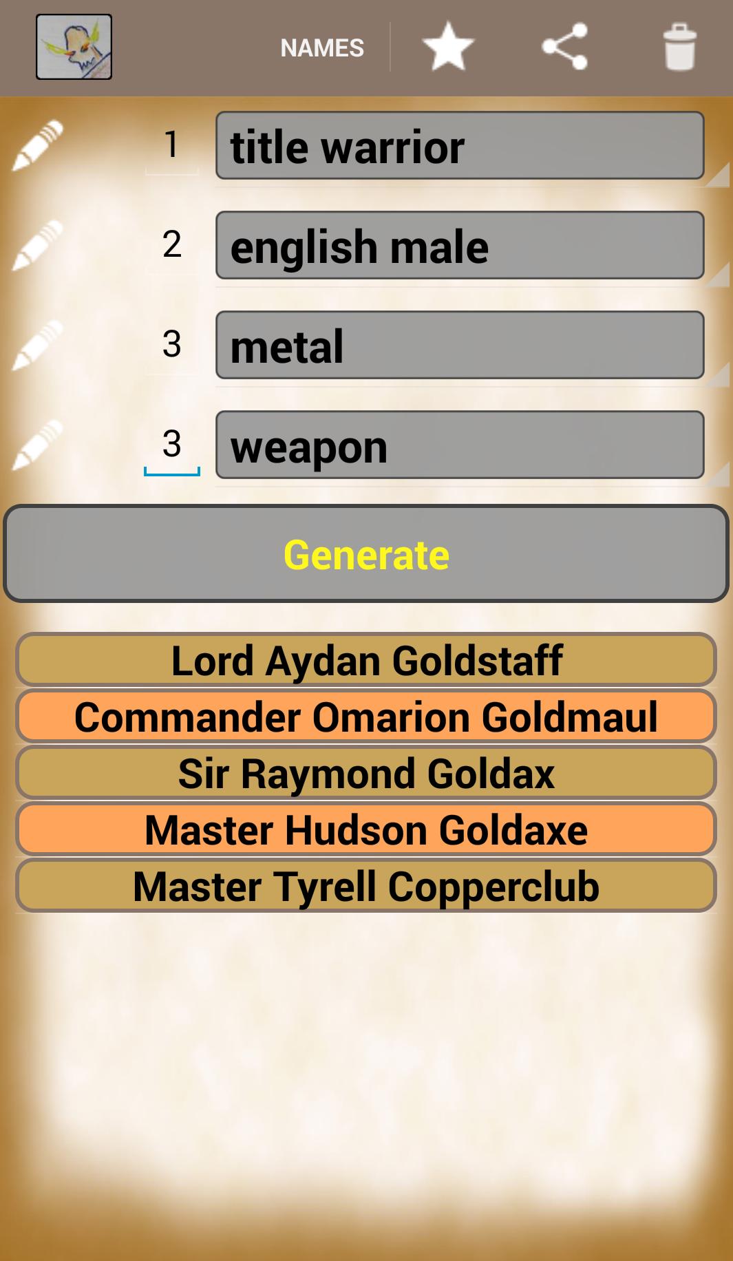 Generate Fantasy Names