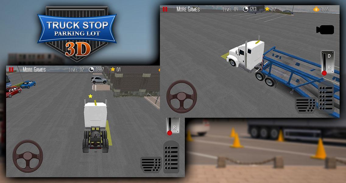 Truck Stop Parking Lot 3D