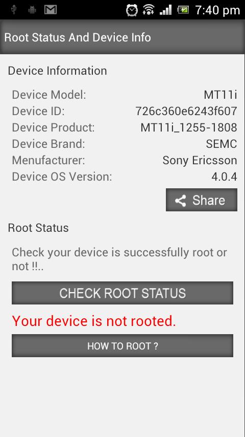 Root Status & Device Info